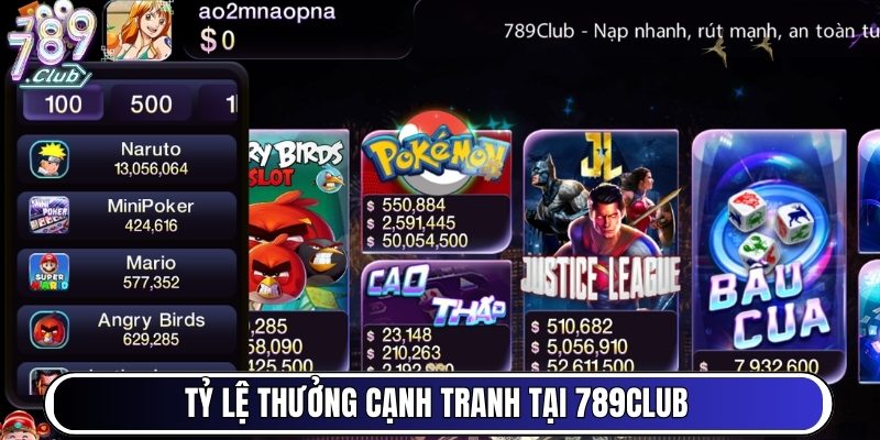 Tỷ lệ thưởng cạnh tranh tại 789club
